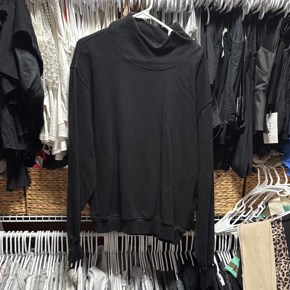 Joah Brown Black Mock Neck Sweatshirt